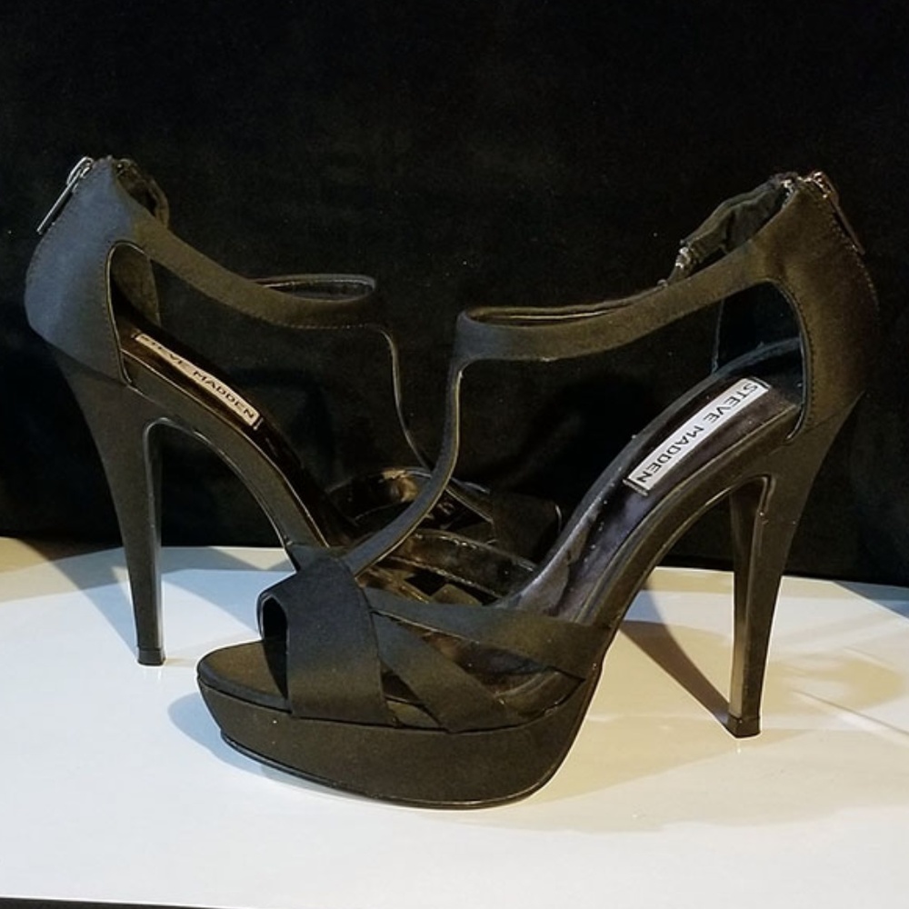 Steve Madden Black Strappy High Heels